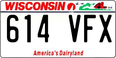 WI license plate 614VFX