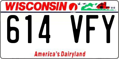 WI license plate 614VFY