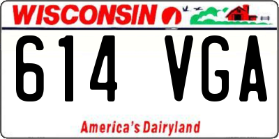 WI license plate 614VGA