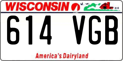 WI license plate 614VGB