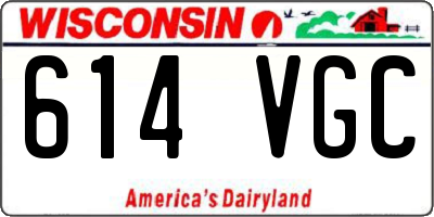 WI license plate 614VGC