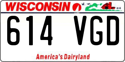 WI license plate 614VGD