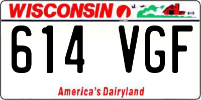 WI license plate 614VGF