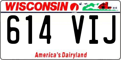 WI license plate 614VIJ