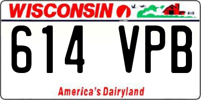 WI license plate 614VPB