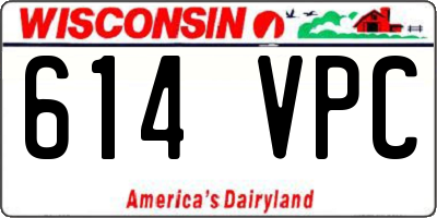 WI license plate 614VPC