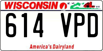 WI license plate 614VPD