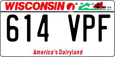 WI license plate 614VPF