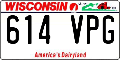 WI license plate 614VPG