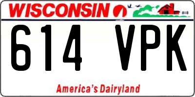 WI license plate 614VPK