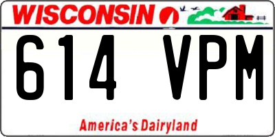 WI license plate 614VPM