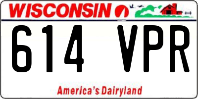 WI license plate 614VPR