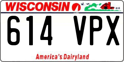 WI license plate 614VPX