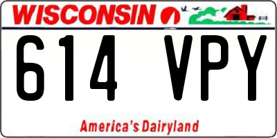 WI license plate 614VPY