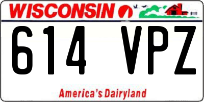 WI license plate 614VPZ