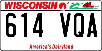 WI license plate 614VQA