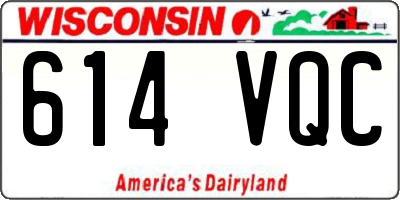 WI license plate 614VQC
