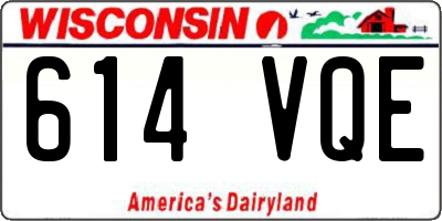 WI license plate 614VQE