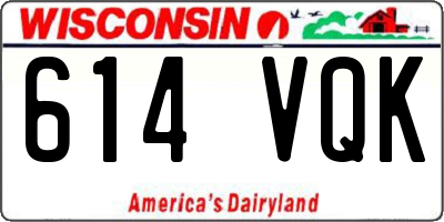 WI license plate 614VQK