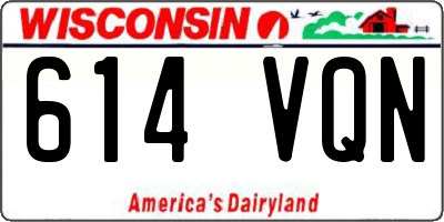 WI license plate 614VQN