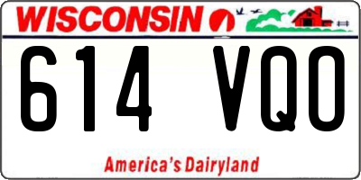 WI license plate 614VQO