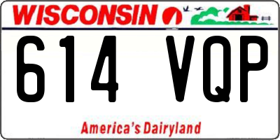 WI license plate 614VQP