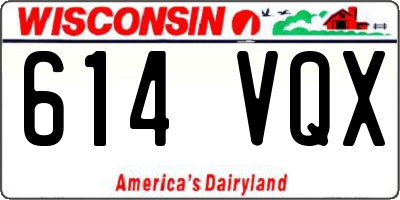 WI license plate 614VQX
