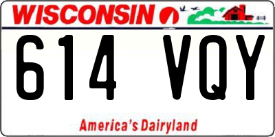 WI license plate 614VQY