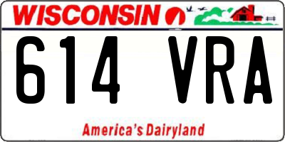 WI license plate 614VRA