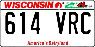 WI license plate 614VRC