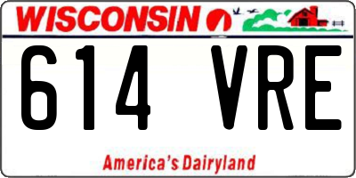 WI license plate 614VRE