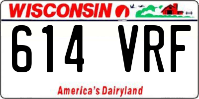 WI license plate 614VRF