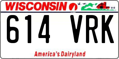 WI license plate 614VRK