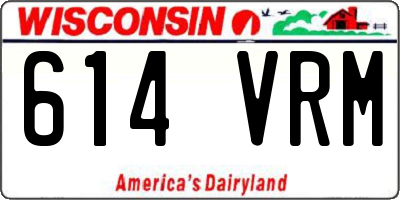 WI license plate 614VRM