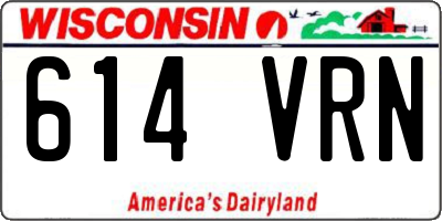 WI license plate 614VRN