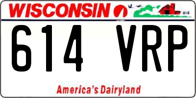 WI license plate 614VRP