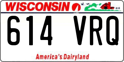 WI license plate 614VRQ