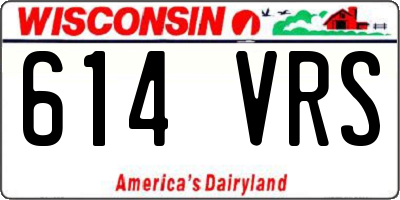 WI license plate 614VRS