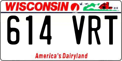 WI license plate 614VRT