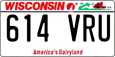 WI license plate 614VRU