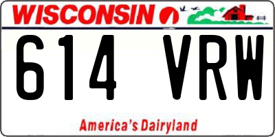 WI license plate 614VRW