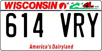 WI license plate 614VRY