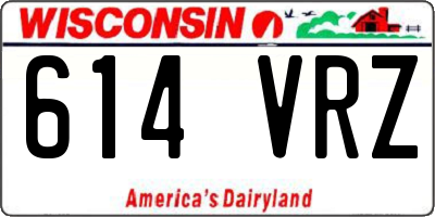 WI license plate 614VRZ