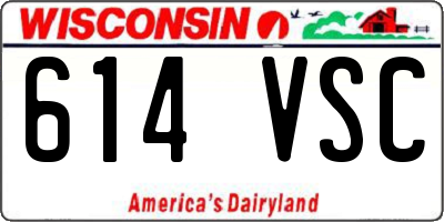WI license plate 614VSC