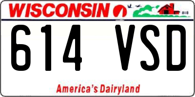 WI license plate 614VSD