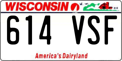 WI license plate 614VSF