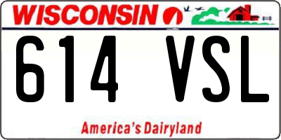 WI license plate 614VSL