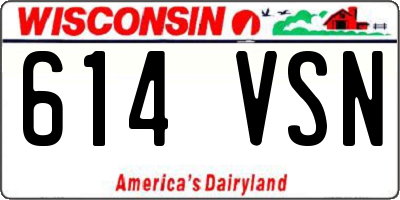 WI license plate 614VSN