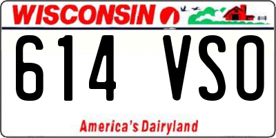 WI license plate 614VSO