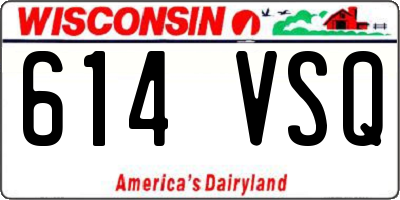 WI license plate 614VSQ